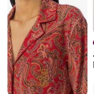 NWT Lauren by Ralph Lauren Paisley Red Women's pajama Top